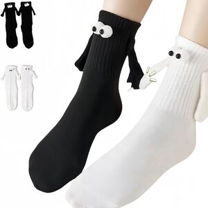 Black and White Cartoon Eye Socks